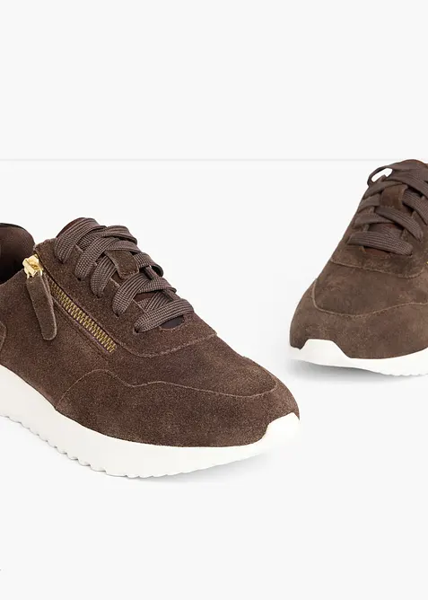 Sneakers i semsket skinn, bonprix