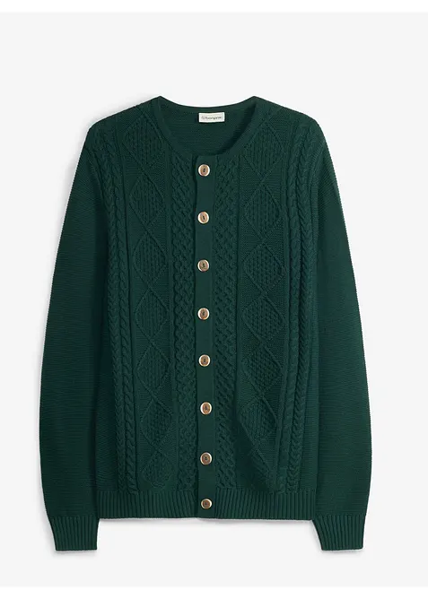 Cardigan i myk bomullsmiks og tyrolerstil, bonprix