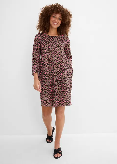 Kort jerseykjole i strikket stil, bonprix