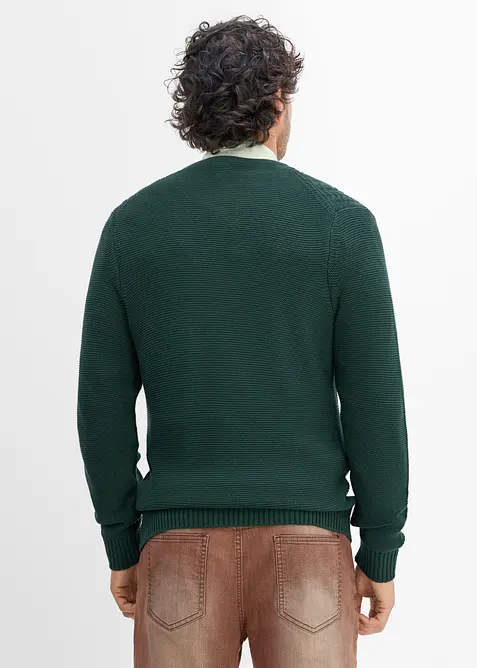 Cardigan i myk bomullsmiks og tyrolerstil, bonprix