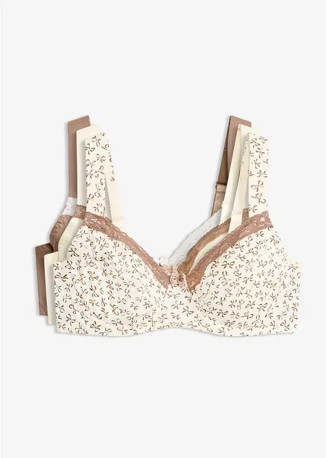 BH (3-pack)med feminint trykk, bonprix