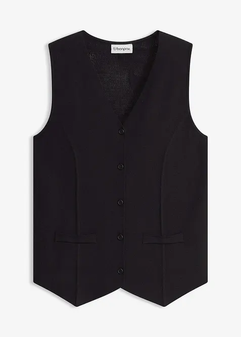 Strikket vest med hullm&oslash;nster i bakstykket, bonprix