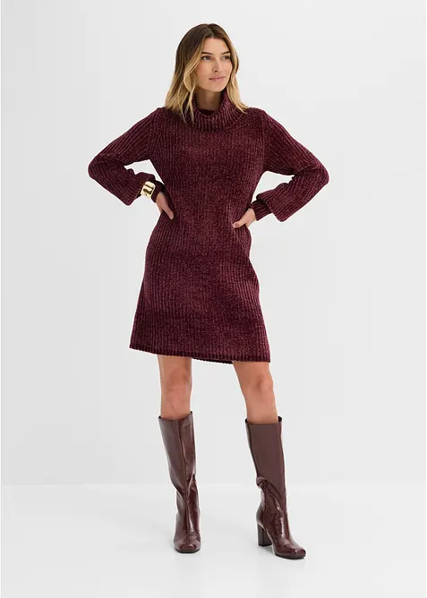 Strikket kjole i chenille av resirkulert polyester, bonprix