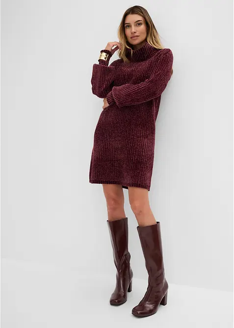 Strikket kjole i chenille av resirkulert polyester, bonprix