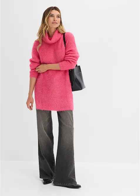 Oversized genser med rullekrage, bonprix