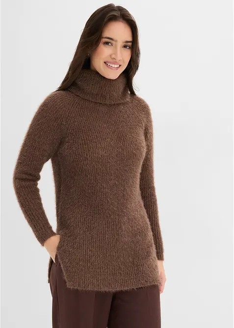 Oversized genser med rullekrage, bonprix