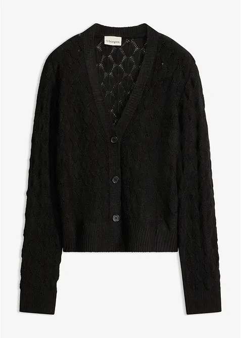 Cardigan med hullm&oslash;nster, bonprix