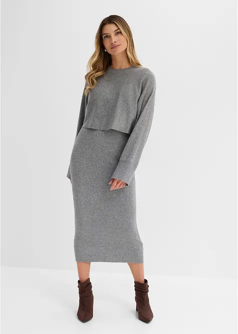 Strikket kjolesett (2-delt sett), bonprix