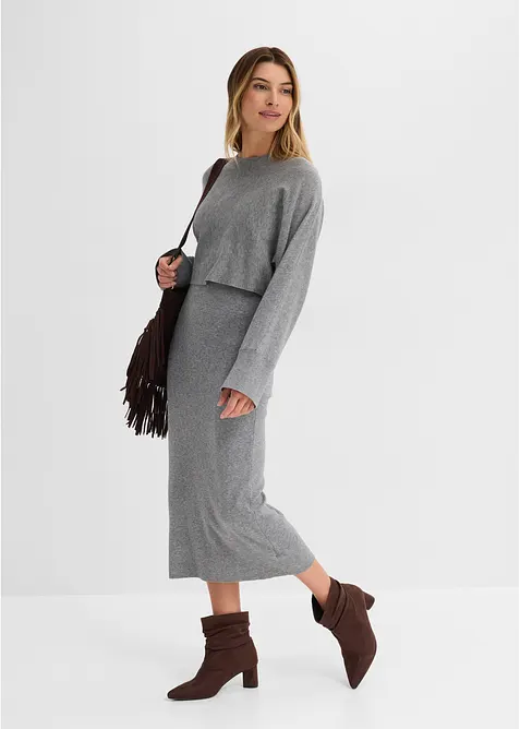 Strikket kjolesett (2-delt sett), bonprix