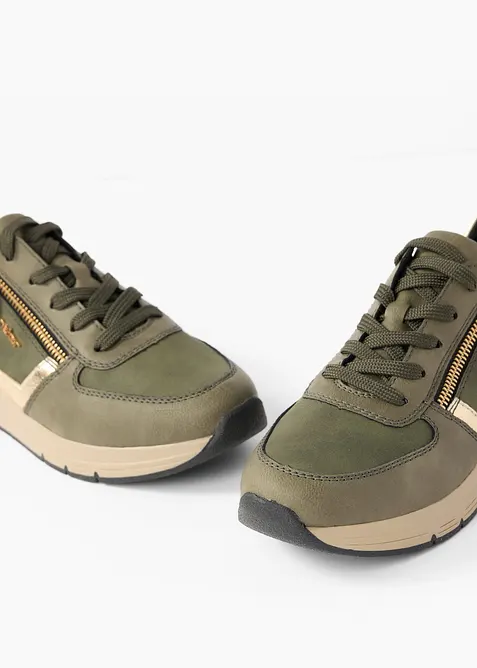Komfortable sneakers med polstret inners&aring;le fra Rieker, Rieker