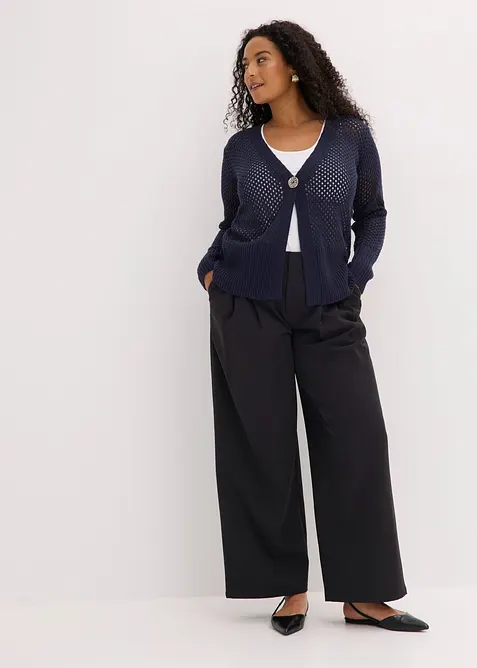 Cardigan med hullm&oslash;nster, bonprix