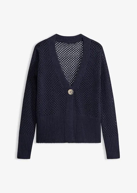 Cardigan med hullm&oslash;nster, bonprix