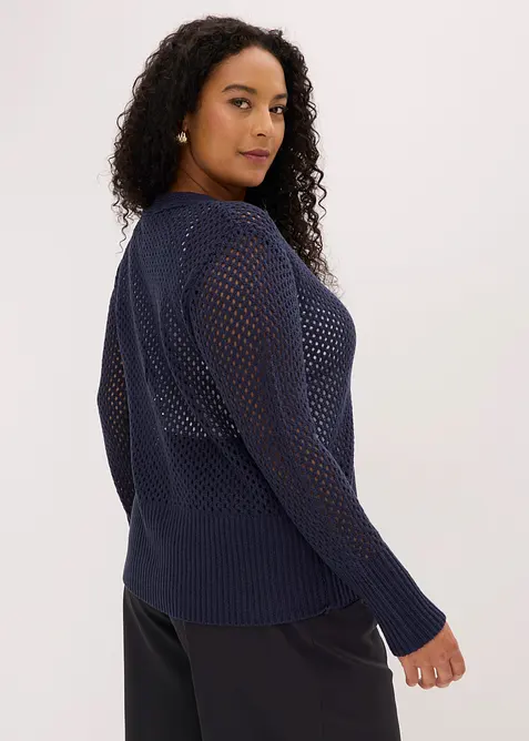 Cardigan med hullm&oslash;nster, bonprix