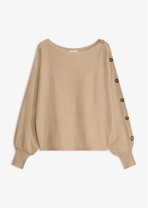 Genser med knappedetaljer, bonprix