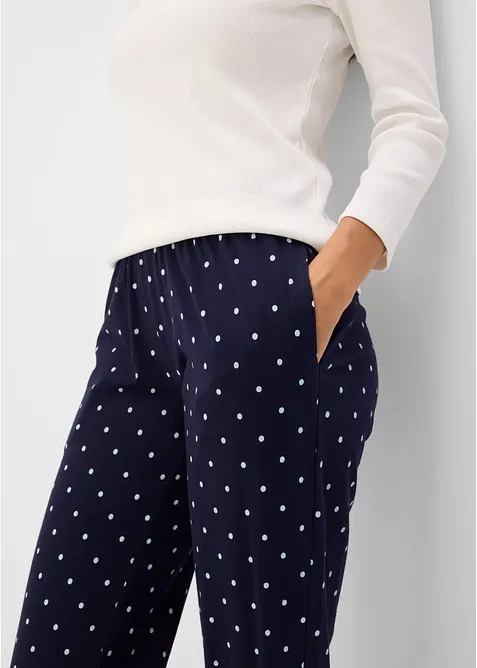 Lang pyjamasbukse i 100% bomull (2-pack), bonprix