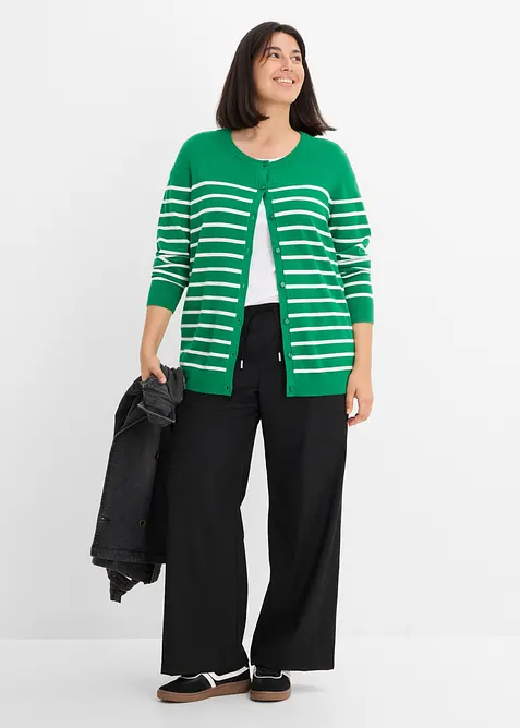 Finstrikket cardigan i myk viskosemiks, bonprix