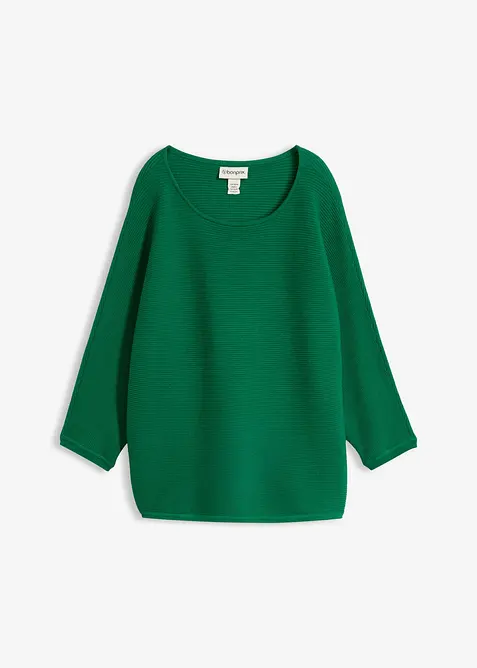 Oversized, ribbestrikket genser i viskosemiks, bonprix