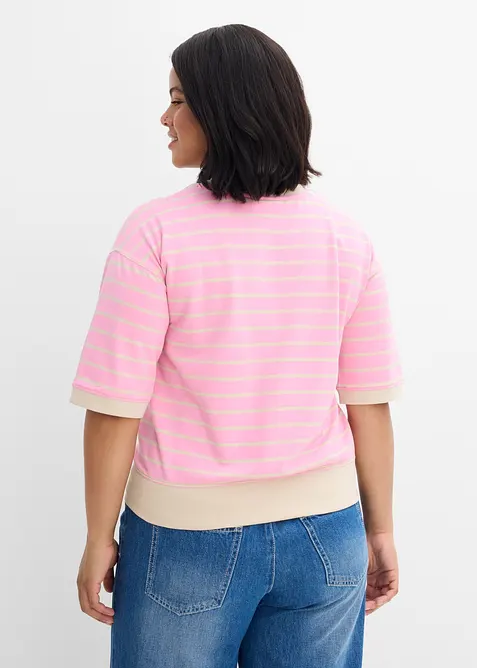 Vid sweatshirt i bomullsmiks, bonprix