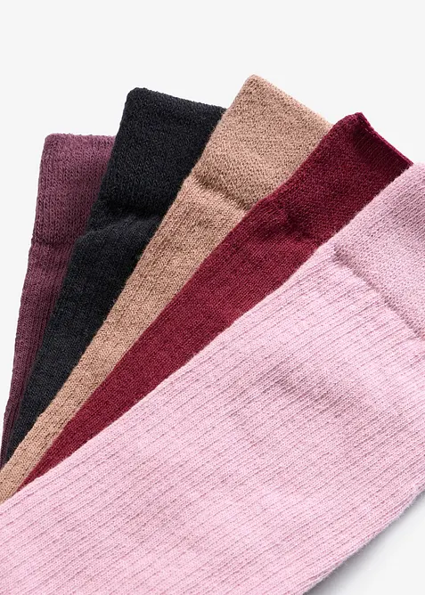 Ribbestrikkede sokker (5-pack), bonprix