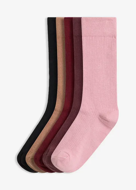 Ribbestrikkede sokker (5-pack), bonprix