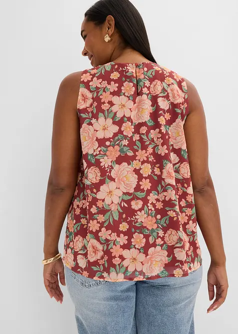 Ermel&oslash;s topp i chiffon, bonprix
