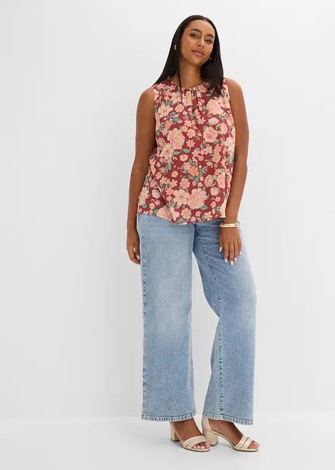 Ermel&oslash;s topp i chiffon, bonprix