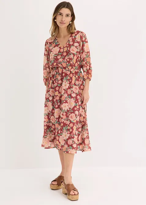 Utsvingt chiffonkjole, bonprix