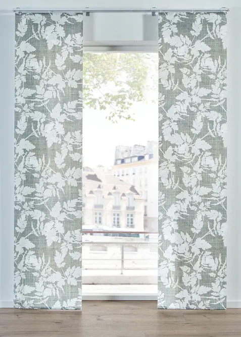 Blendings-panelgardin med blomsterm&oslash;nster (1-pack), bonprix