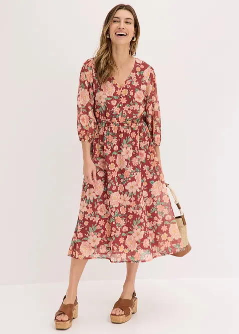 Utsvingt chiffonkjole, bonprix