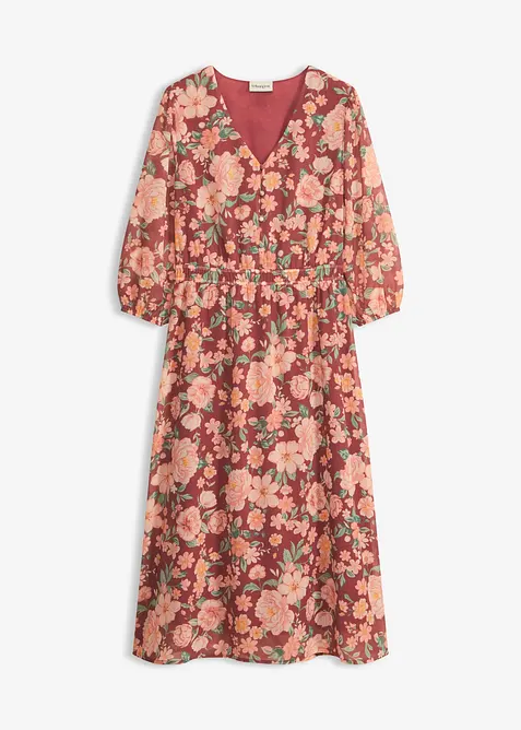 Utsvingt chiffonkjole, bonprix