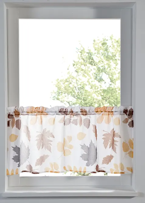 Gardinkappe med resirkulert polyester og bladm&oslash;nster, bonprix