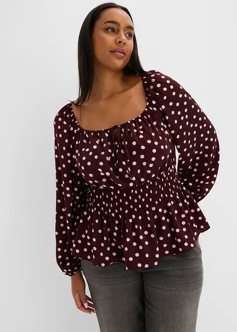 Bluse i lett sateng, bonprix