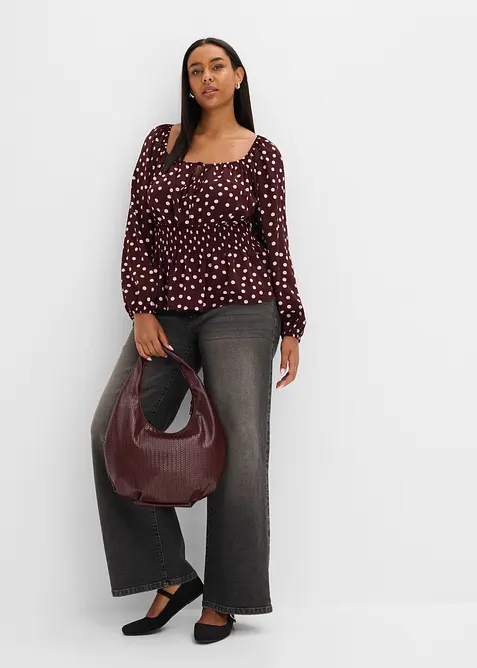 Bluse i lett sateng, bonprix