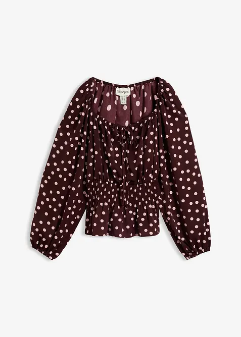 Bluse i lett sateng, bonprix