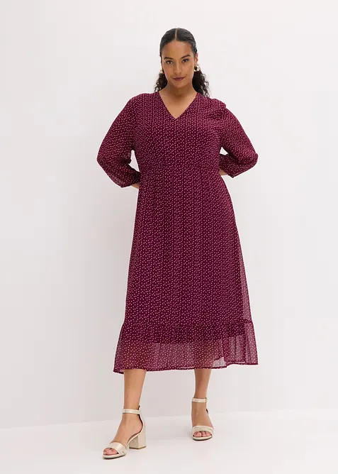 Maxikjole i chiffon, bonprix