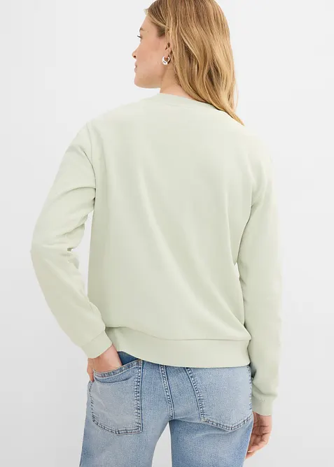 Sweatshirt i 100% &oslash;kologisk bomull med puff trykk, bonprix