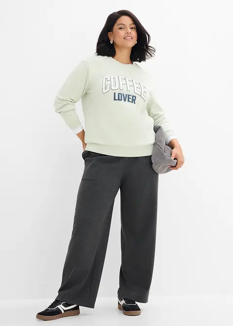 Sweatshirt i 100% &oslash;kologisk bomull med puff trykk, bonprix