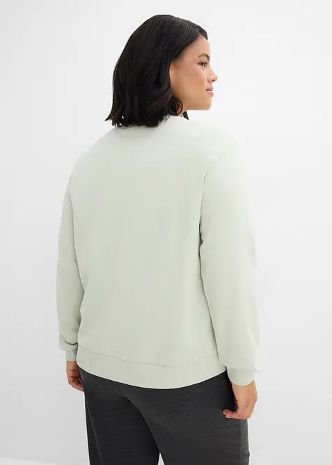 Sweatshirt i 100% &oslash;kologisk bomull med puff trykk, bonprix