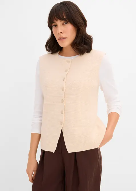 Vest i milanostrikk, bonprix