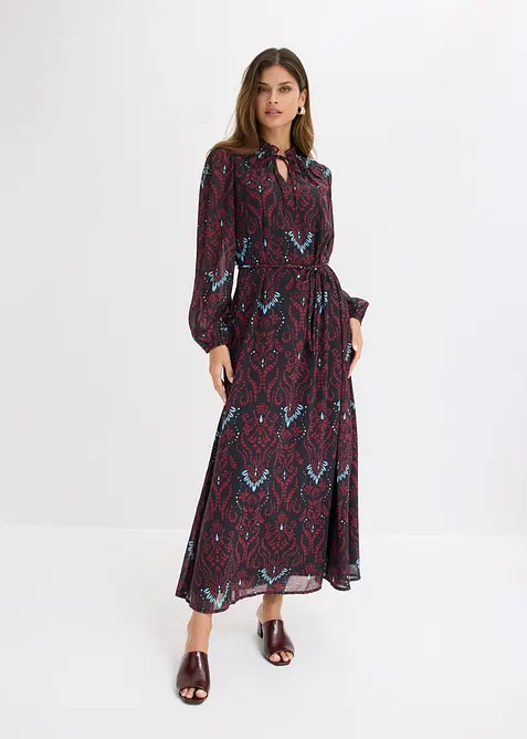Utsvingt chiffonkjole, bonprix