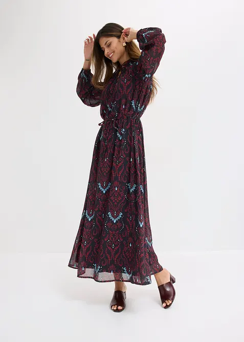 Utsvingt chiffonkjole, bonprix
