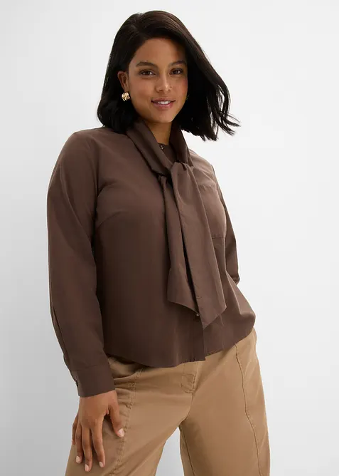 Bluse med skjerfdetalj, bonprix