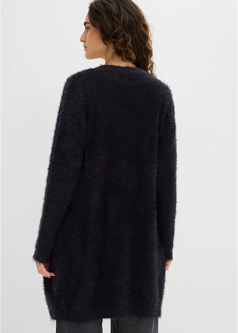 Lang strikkejakke i  fluffy stil, bonprix