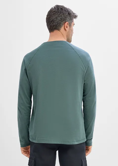 Langermet topp i 100% &oslash;kologisk bomull (2-pack), bonprix