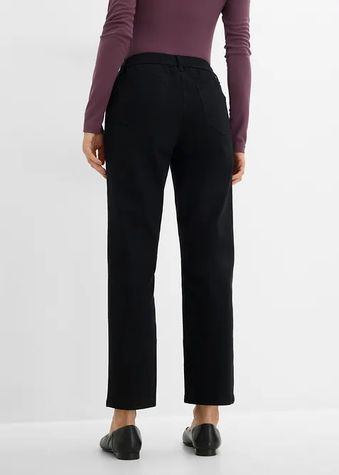 High waist twillbukse i bomullsmiks, bonprix
