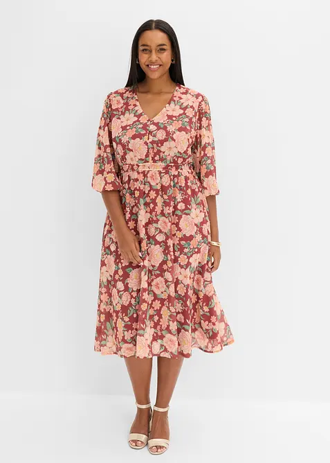 Utsvingt chiffonkjole, bonprix