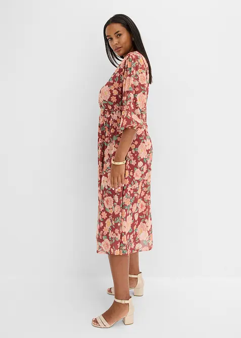 Utsvingt chiffonkjole, bonprix