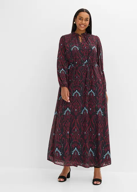 Utsvingt chiffonkjole, bonprix