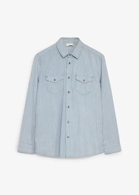 Jeansskjorte, langermet av 100% bomull, bonprix