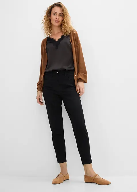 High waist mama twillbukse i bomullsmiks, bonprix